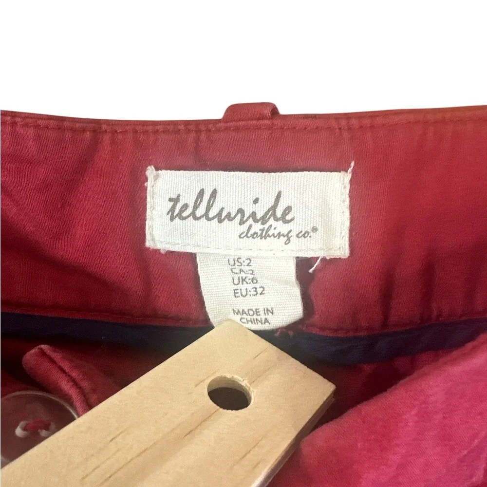Telluride red‎ with navy blue embroidered sailboat shorts Sz 2